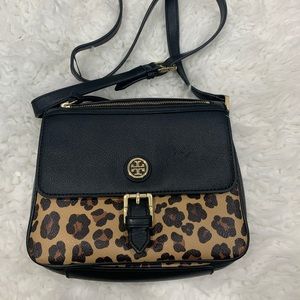 Tory Burch Black & Cheetah Crossbody